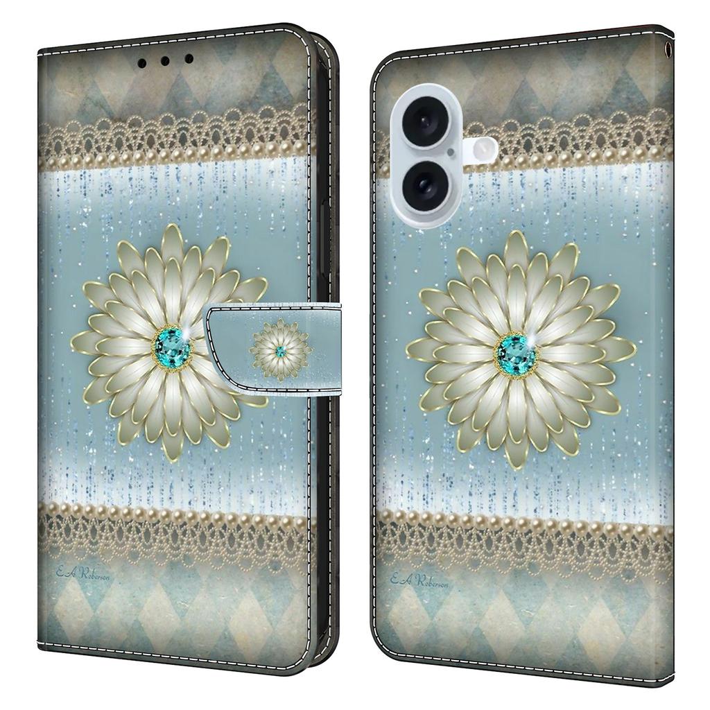 For iPhone 16 Plus Wallet Case Pattern Printing Stand Leather Flip Phone Cover