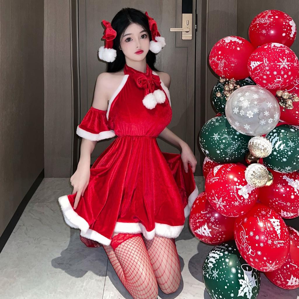 Сексуальные рождественские страстные красотки платье сексуальное осенне-зимнее взрослые товары кружевное белье с открытой спиной новая женская униформа