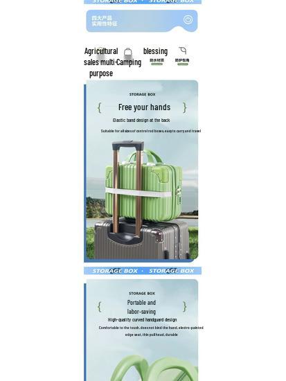 16-inch Carry-On Suitcase & 14-inch Cosmetic Bag Set: Portable Handbag & Gift Box with Password Protection for Men & Women.