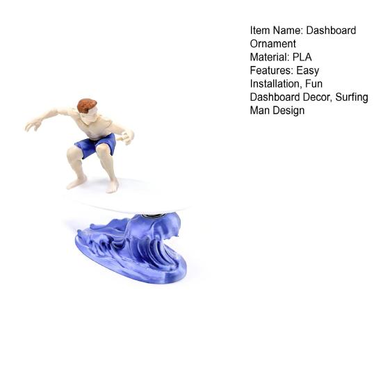 Dashboard Drift Ornament Motion Activated Surfing Muscle Man Car Ornament Fun Dashboard Decoration Auto Interior Accessory Gift for