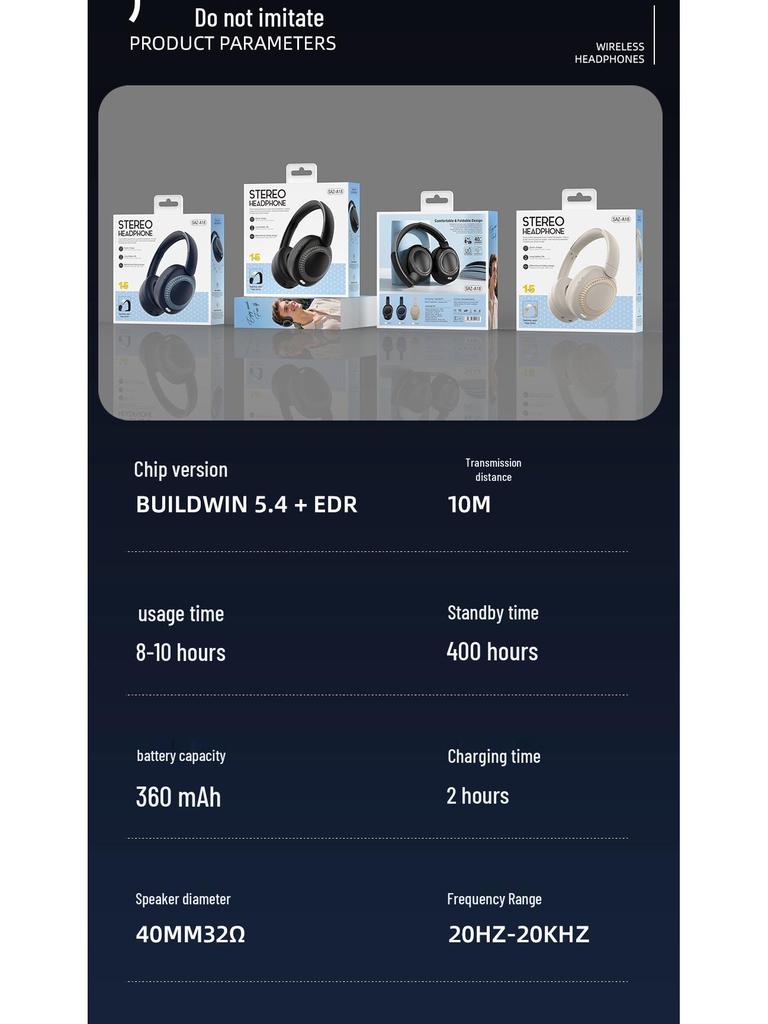 Новая Bluetooth-гарнитура с оголовьем: Складная, вращающаяся конструкция с мягкими большими амбушюрами