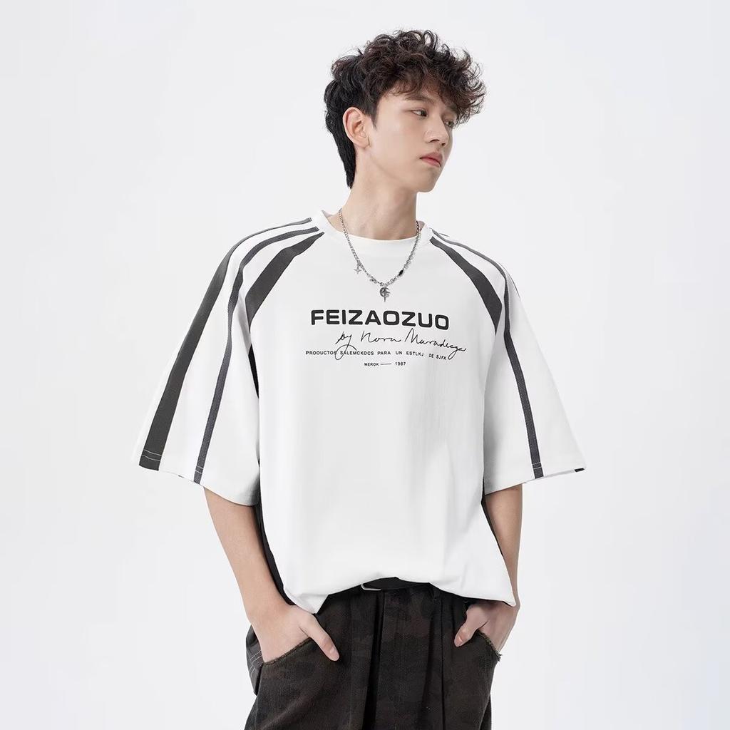 Футболка с коротким рукавом, мужская модная брендовая летняя свободная футболка с коротким рукавом 2025 года, новинка в Интернете, модная простая принтованная футболка