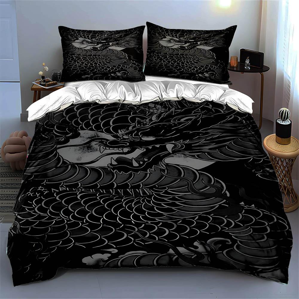 Dragon scale motif Bedding Duvet cover sets Duvet covers Pillowcases gifts (1 * Duvet Cover 2 * Pillowcases, without duvet insert)