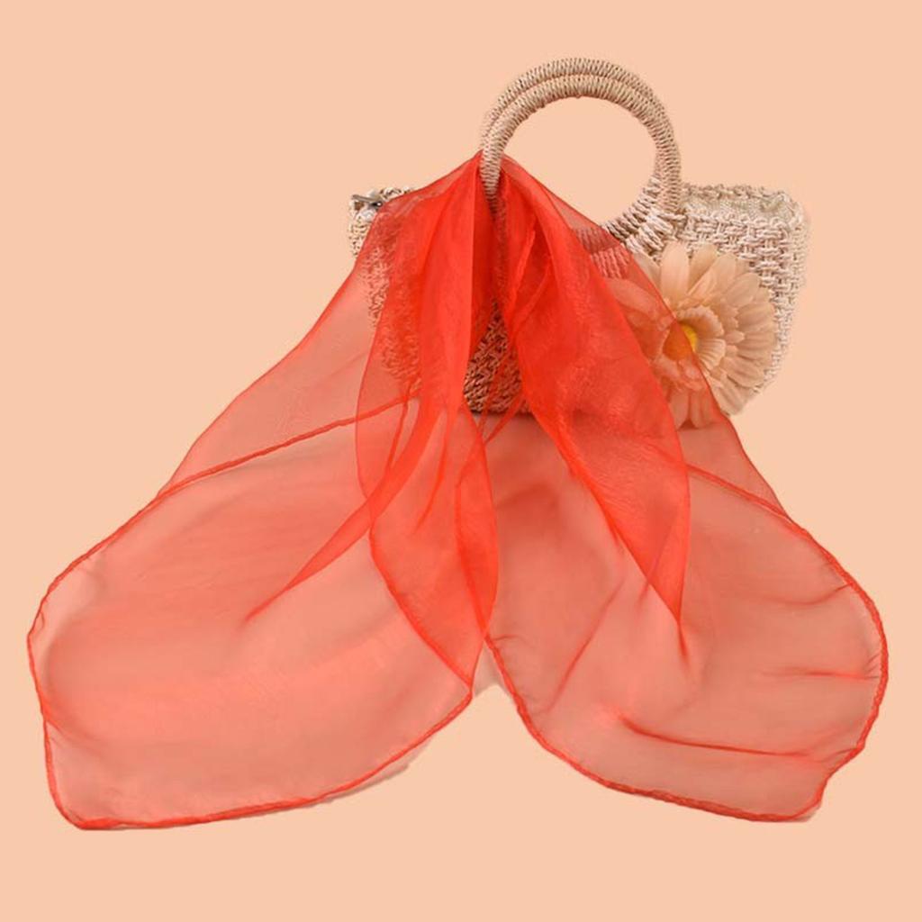 Retro 50s Inspired Square Scarf Multicolor Versatile Hair Decoration Neck Accessory Lightweight Sheer Neckerchief
