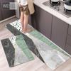 Набор кухонных ковриков из 2 предметов, нескользящий, впитывающий, моющийся, безворсовый, легко чистится, напольный коврик для ванной комнаты, длинный ковер для унитаза