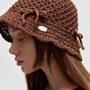 CITYBREEZE Вязаная крючком панама с лентой_КОРИЧНЕВЫЙ