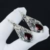 Natural Red Garnet Gemstone Earrings, 925 Sterling Silver Earring, Handmade Boho Silver Jewelry Dangle Earrings, Mother's Day Gifts