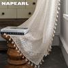 1PC NAPEARL Brocade Cotton Warp Knitted Craft Curtain With Tassels For Living Room Bedroom Home Decor