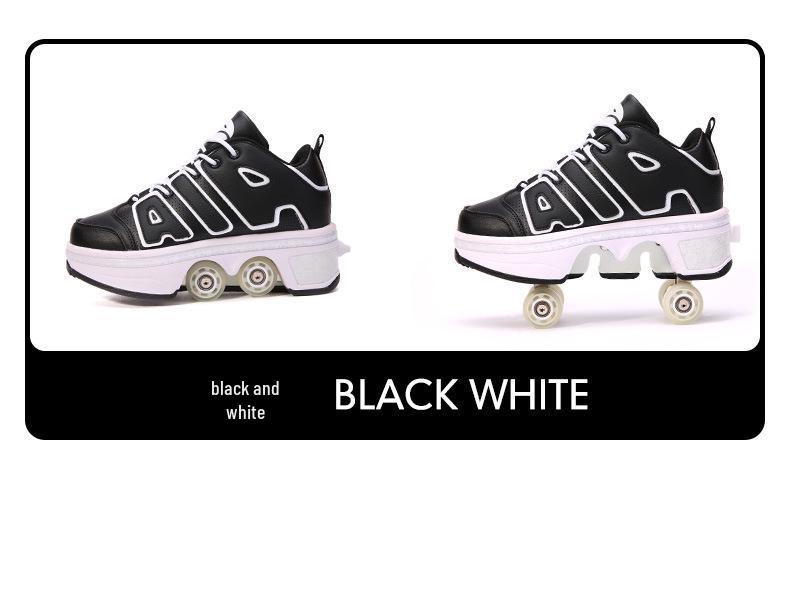 Раздвижные Деформируемые Роликовые и Ледовые Коньки для Взрослых и Детей - Двухрядный, Четырехколесный Дизайн, Невидимые Роликовые Коньки для Мужчин и Женщин.