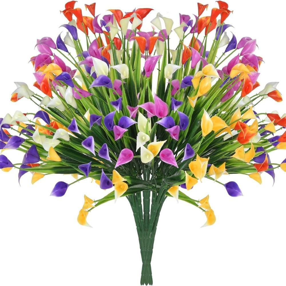 1/2/5Pcss Plastic Calla Lily Artificial Flowers 33cm Fake Plant New Fake Flowers Indoor Decor