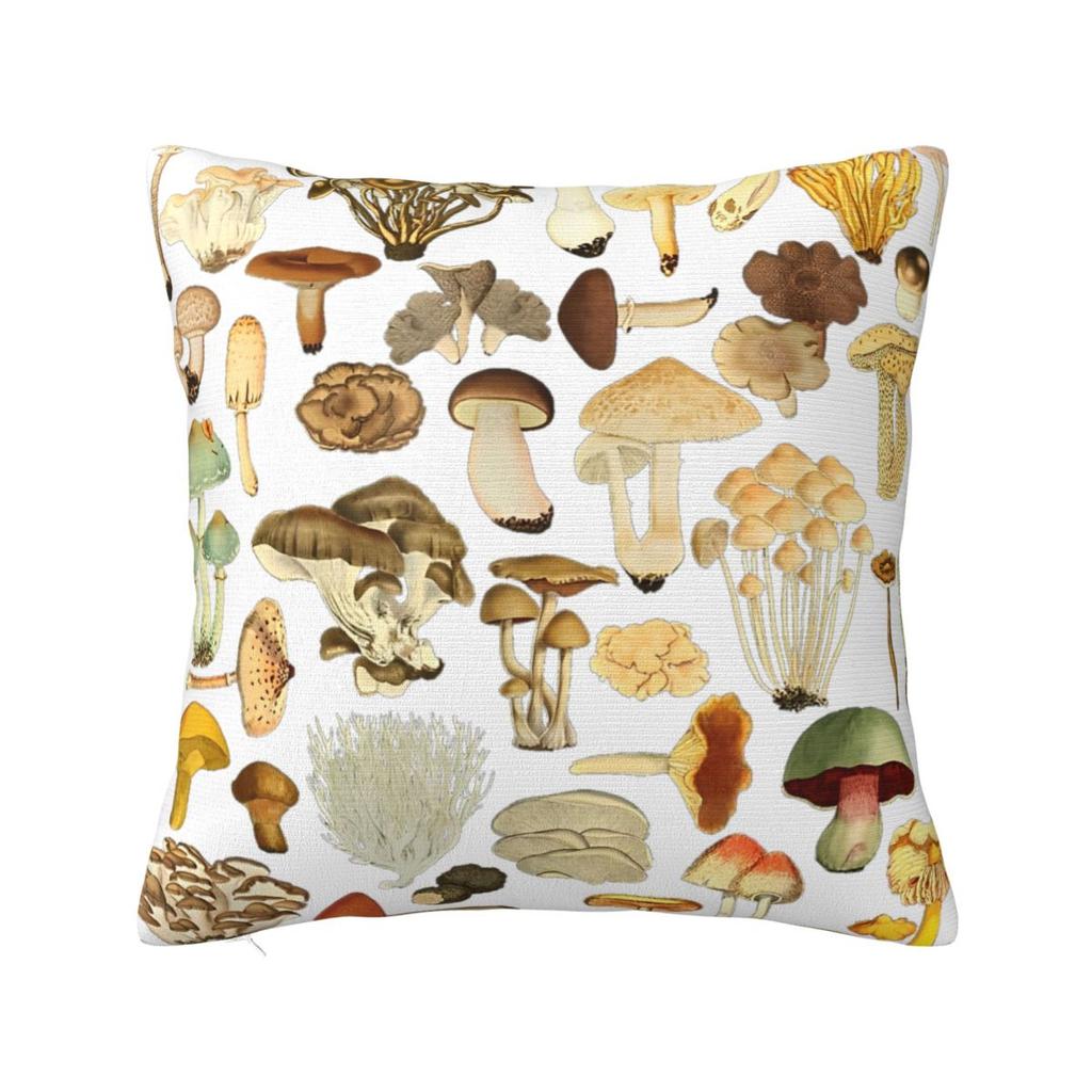 Mushroom Cartoon Pillow Case Forest Plant Cushion Cover Novelty Zippered Decorative Throw Pillow Case Cover for Living Room