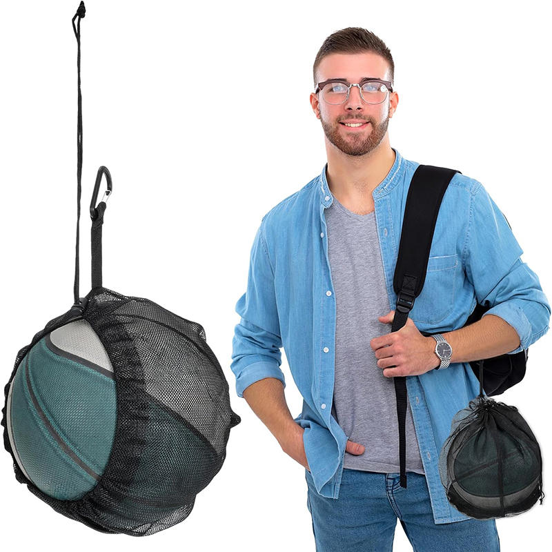 Сумка-переноска на шнурке для хранения одного мяча, сетчатая, для баскетбола, волейбола и футбола.