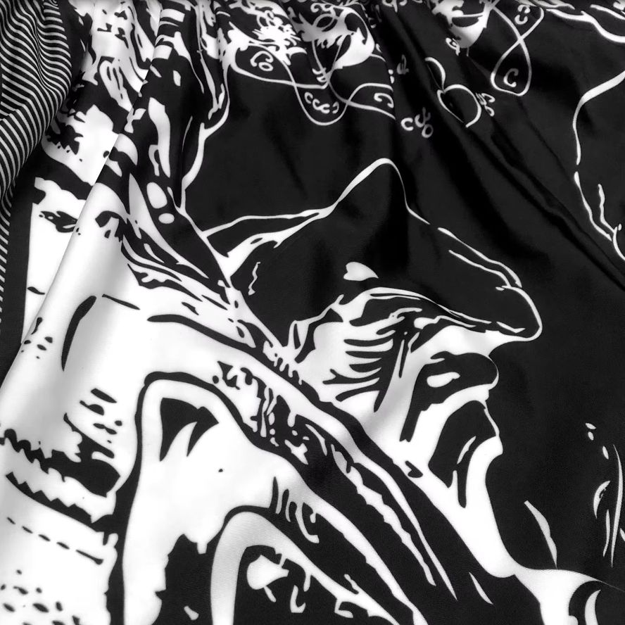 Муай-тай Кикбоксинг Бокс ММА UFC Черно-белые Повседневные Шорты Спортзал Спорт Унисекс Мужские Женские Тренировка Быстросохнущие Принт Эластичная Высокая Талия Тренировочные