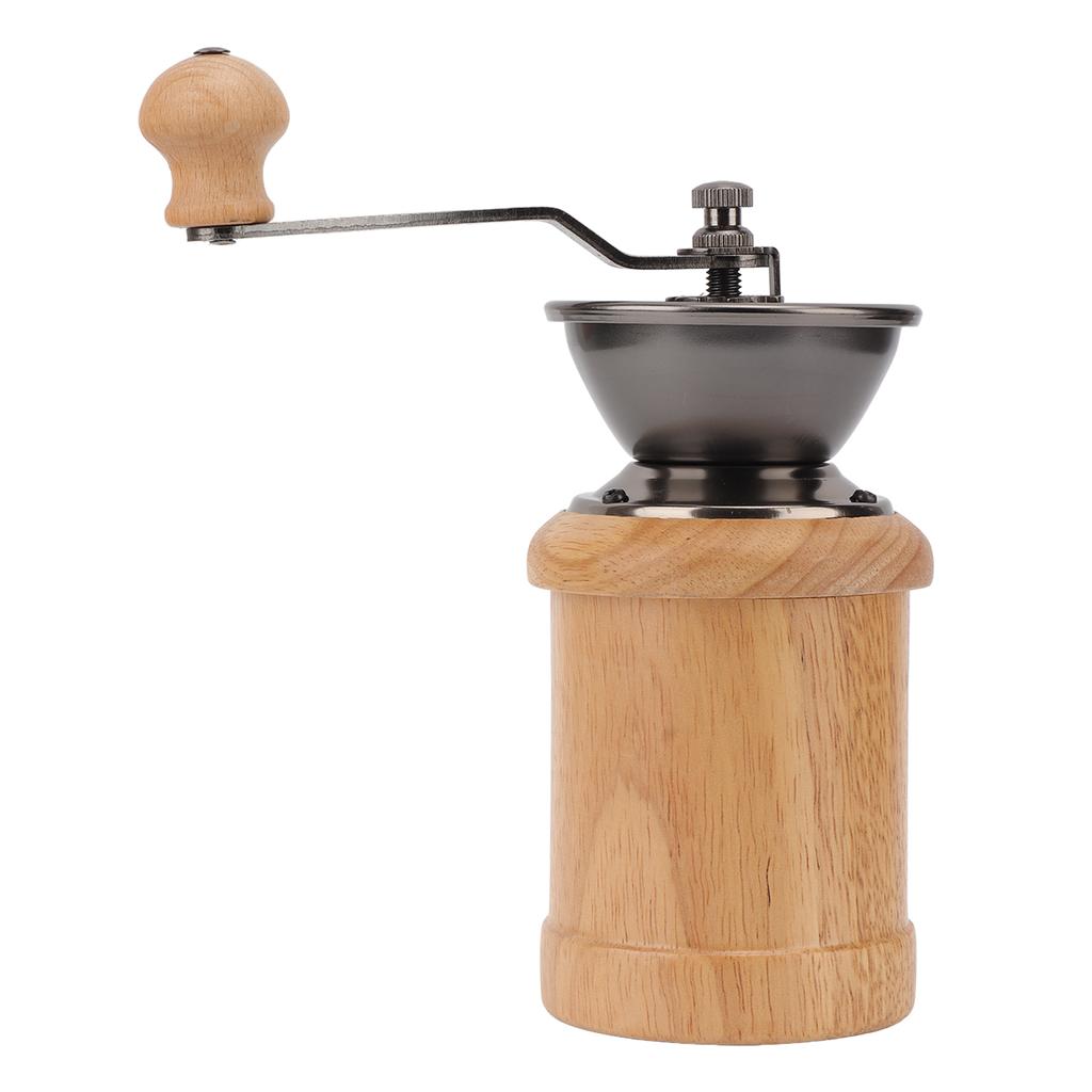 Кофемолка ручная дубовая нержавеющая сталь ретро эргономичная рукоятка конический сердечник для помола