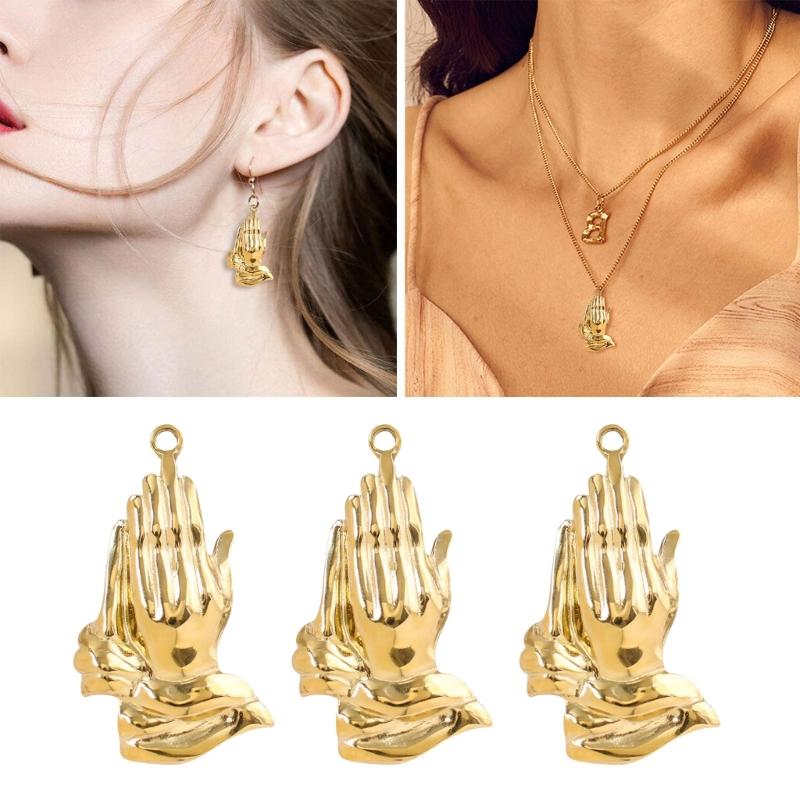 3 шт. Подвески-шармы из нержавеющей стали «Вера», «Молящиеся руки» для ожерелий, браслетов, серег, аксессуары для изготовления ювелирных изделий