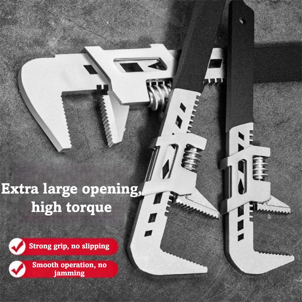 Large Opening Universal Adjustable Wrench Wide Jaw Opening Wrench For Bathroom Pipe