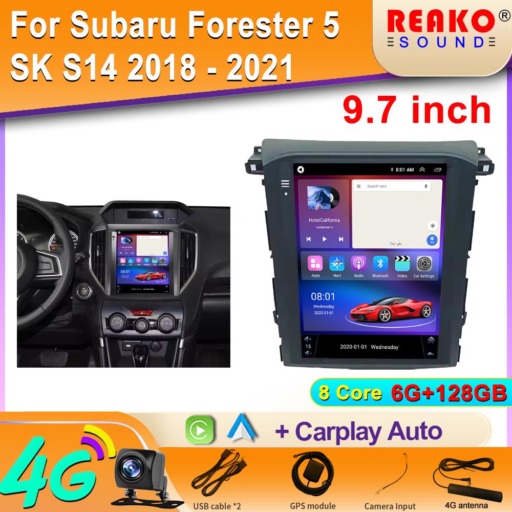 9,7-дюймовый IPS для Subaru XV Forester 2018-2021 автомобильное радио Android 14 4G WIFI Carplay стерео 2 Din DVD-плеер GPS-навигация