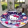 [Hello Kitty Printed Carpet] Durable Home and Office Round Rug, Kitchen Farmhouse Decorative Floor Mat