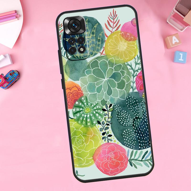 Cactus Succulent For Xiaomi Redmi Note 13 14 9 10 11 12 15 Pro Plus Phone Case For Redmi 15 C 14C 10C 12C 13C