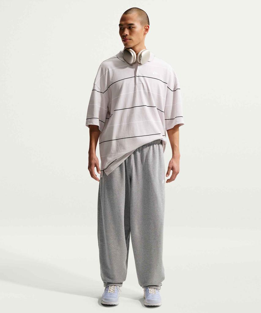 NIKE Sportswear Club Oversized French Terry Pants M - Dark Grey Heather:Light Smoke Grey:White / If0722-063