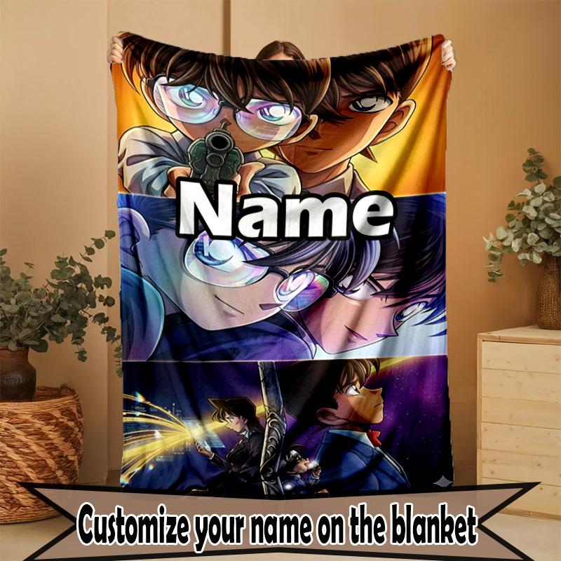 Custom Name Personalized Anime Print Blanket, Home Decor, Bedroom, Sofa, Camping, Couch, Gifts for Birthday Christmas