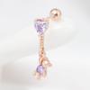 Piercing Cubic Heart Bear Rose Gold 14K Drop Gold Needle