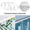 24Pcs Curtain Hooks C-shaped Transparent Sturdy Great Durability Bath Curtain Rod Hanging Hooks Window Curtain Holder Rings