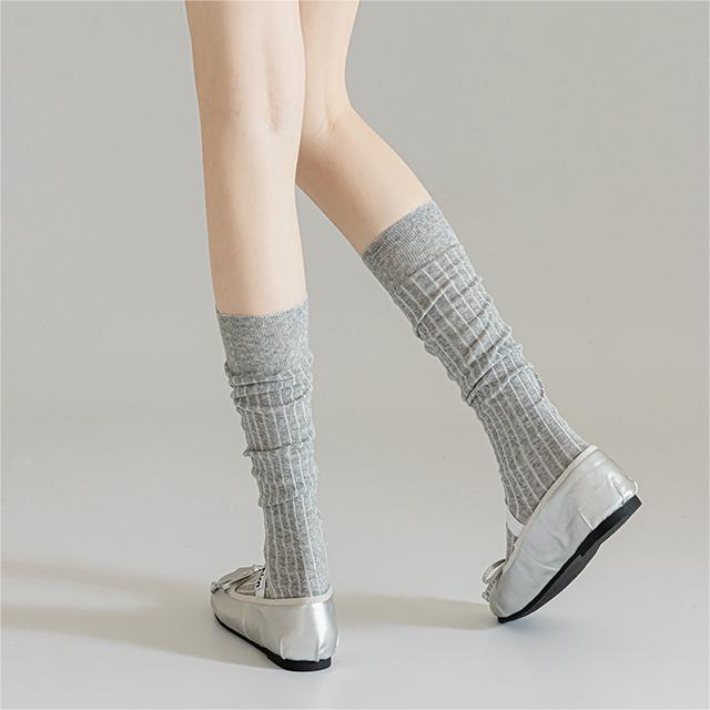 Autumn and winter light colors jk Versatile half-socks, thin spring-summer calf socks, stylish ballet mid-length stacked socks