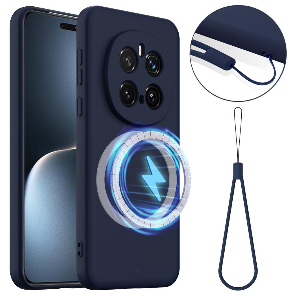 Чехол для Honor Magic7 Pro 5G, совместимый с MagSafe, противоударный чехол для телефона из жидкого силикона