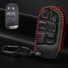 For Jeep Grand Cherokee Compass Dodge Charger Chrysler 200 300 300C Remote Key Cover Case Protect Key Chain Ring PU Leather Auto