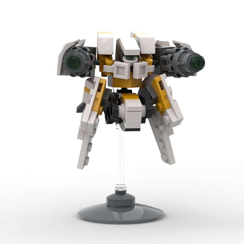 MOC Idea Small Mecha Exoskeleton Robot Set Ornaments Hand-made Assembled Building Block Toys Gift