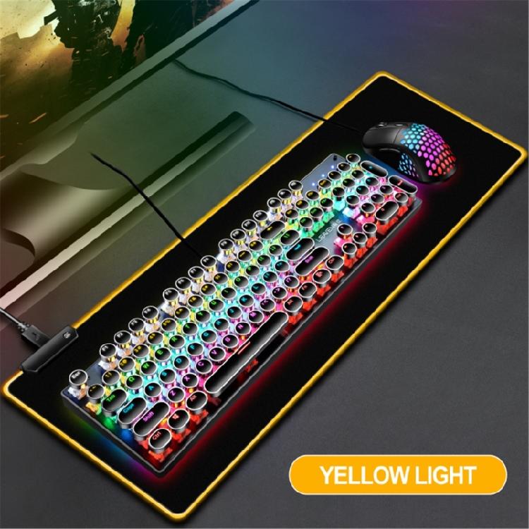 Светодиодный игровой коврик для мыши, большой светящийся LED-коврик для мыши, нескользящая резиновая основа, компьютерная клавиатура, настольный коврик для мыши для игр