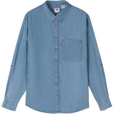 Levis Свободный Модный Тренд Рубашка с Длинным Рукавом Женские рубашки Синий A8745-0003