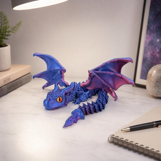 DYS 3D-печатная шарнирная фигурка дракона с регулируемыми крыльями и уникальными глазами, скульптура с подвижными суставами для домашнего декора, фэнтези-подарок для любителей