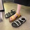 Мода новинка 2024 года, летние женские сандалии на плоской подошве, модные с открытым носком и ремешком сзади, пляжные повседневные туфли на плоской подошве, женская обувь, женские сандалии для отпуска