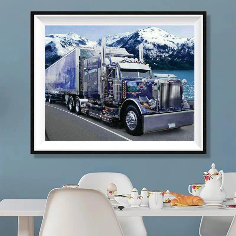 Один 11,8x15,7 дюймов 5D DIY Алмазная картина Грузовик Вышивка крестиком, Набор для вышивания, Алмазная картина со стразами, Ручной подарок для украшения дома