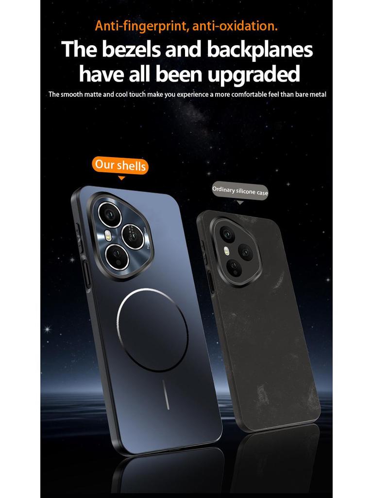 Применимый чехол-кольцо с магнитом и большим окном для Honor 400Pro, Тонкий магнитный чехол-кольцо для Honor 400, Матовый защитный чехол для Honor X70