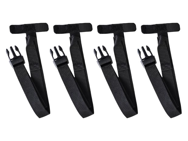 Tanax MOTOFIZZ Optional Bag Fixing 25 X with Black Straps, 4-Pack, 600mm, Hook-and-Loop Fasteners, Anti-Flapping, MP-354,