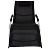 Sun Lounger with Cushion Aluminum and Textilene Black