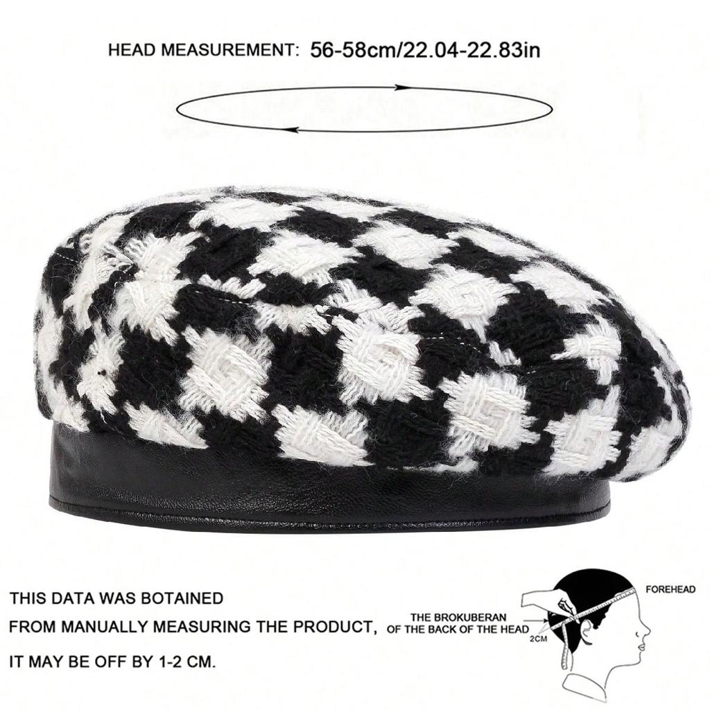 Модная клетчатая беретная шапка, унисекс, шляпа художника, для отдыха на открытом воздухе, ветрозащитная и теплая, кепка газетчика