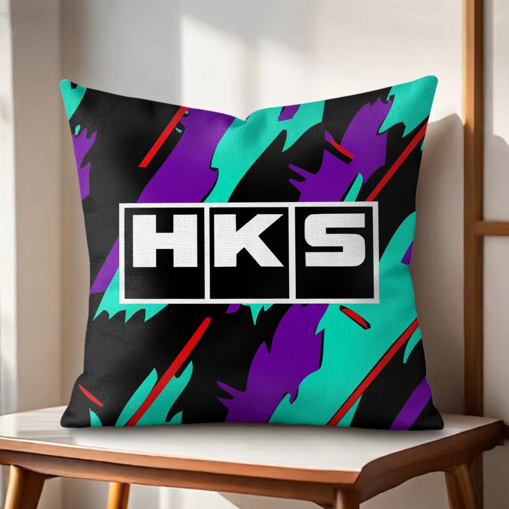 Fashion HHKSSLogo Cushion Cover Natural Linen Organic Fabric DoubleSided Printing Couch Pillow Covers Home Decor