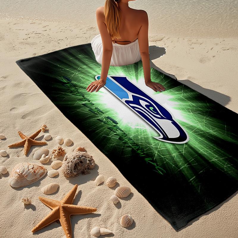Seahawks Team Spirit Microfiber Beach Towel, Lightweight And Quick-Dry, for Summer Travel, Beach Essential, Swimming Pool
