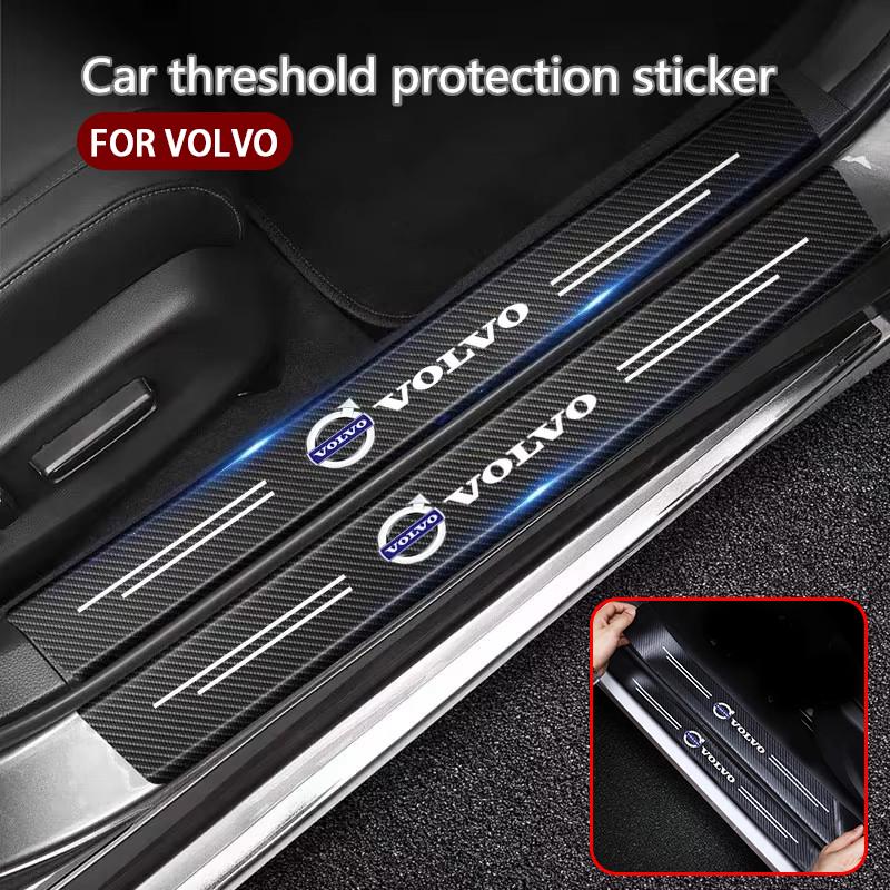Car Carbon Fiber Threshold Protection Strip Door Decorative Sticker for Volvo S60 S90 XC40 XC60 XC90 V50 V60 V90 S40 S80L Car
