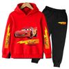 Cartoon Anime Lightning McQueen Fashion Cool Print Loose Warm Comfortable Boys Girls Hoodies Long Sleeve Set