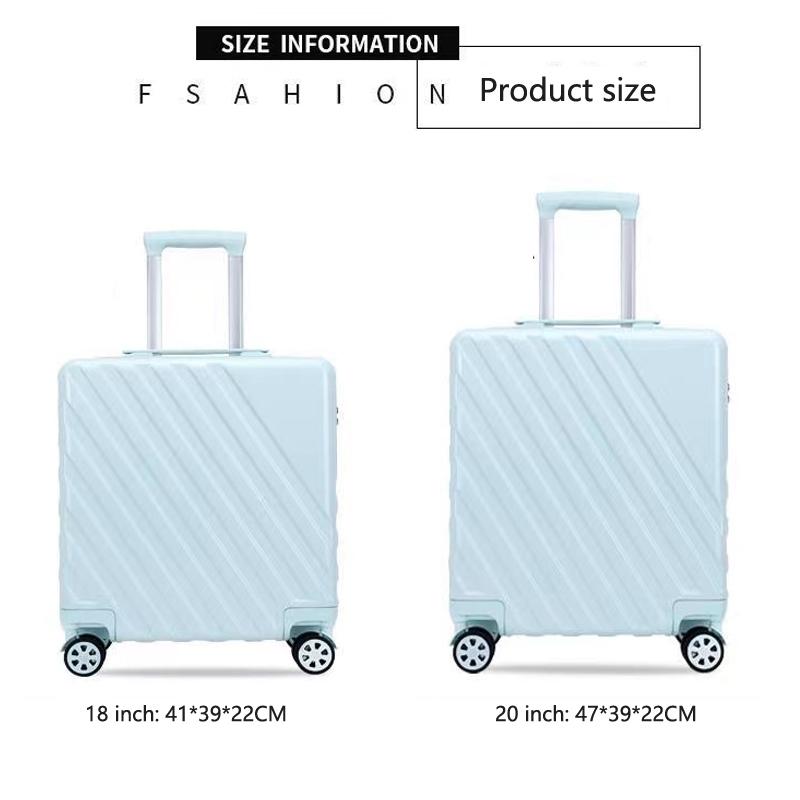 Дорожный чемодан 18 дюймов 20 дюймов, ручная кладь на колесиках, сумка на колесиках, женский багажный набор с модной косметичкой