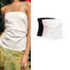 Spring New Fashion Style Sweet All-Matching Sexy off-the-Shoulder Ruched Decoration Tube Top Tops 3067089