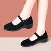 Туфли на танкетке из ткани женские одинарные туфли весенние рабочие туфли черного цвета женские танцевальные туфли нескользящие туфли на плоской подошве туфли для мам с мягкой подошвой