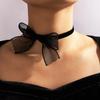 Sexy Collar Black Lace Bow Choker Velvet Clavicle Choker INS Style Short Necklace for Women Jewelry