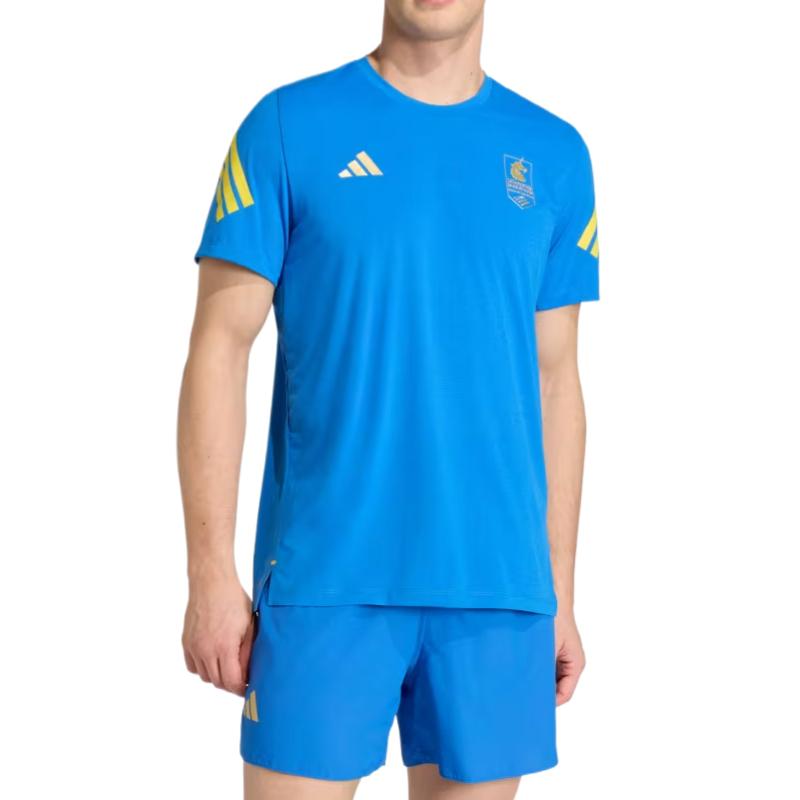 Adidas Climacool Футболка для бега на Бостонский марафон, отводящая влагу, Мужские Топы KE8454