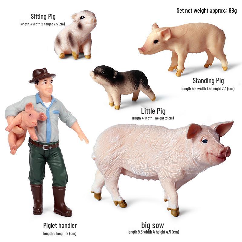 Plastic Farm Figures: Farmer, Woman, Ranch Worker, Police